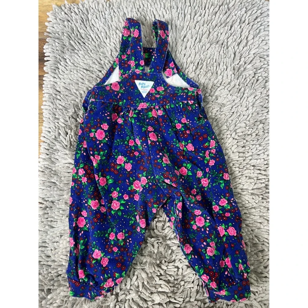 Vintage baby Oshkosh B'gosh blue corduroy bubble overalls 18 months cottage